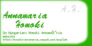 annamaria homoki business card